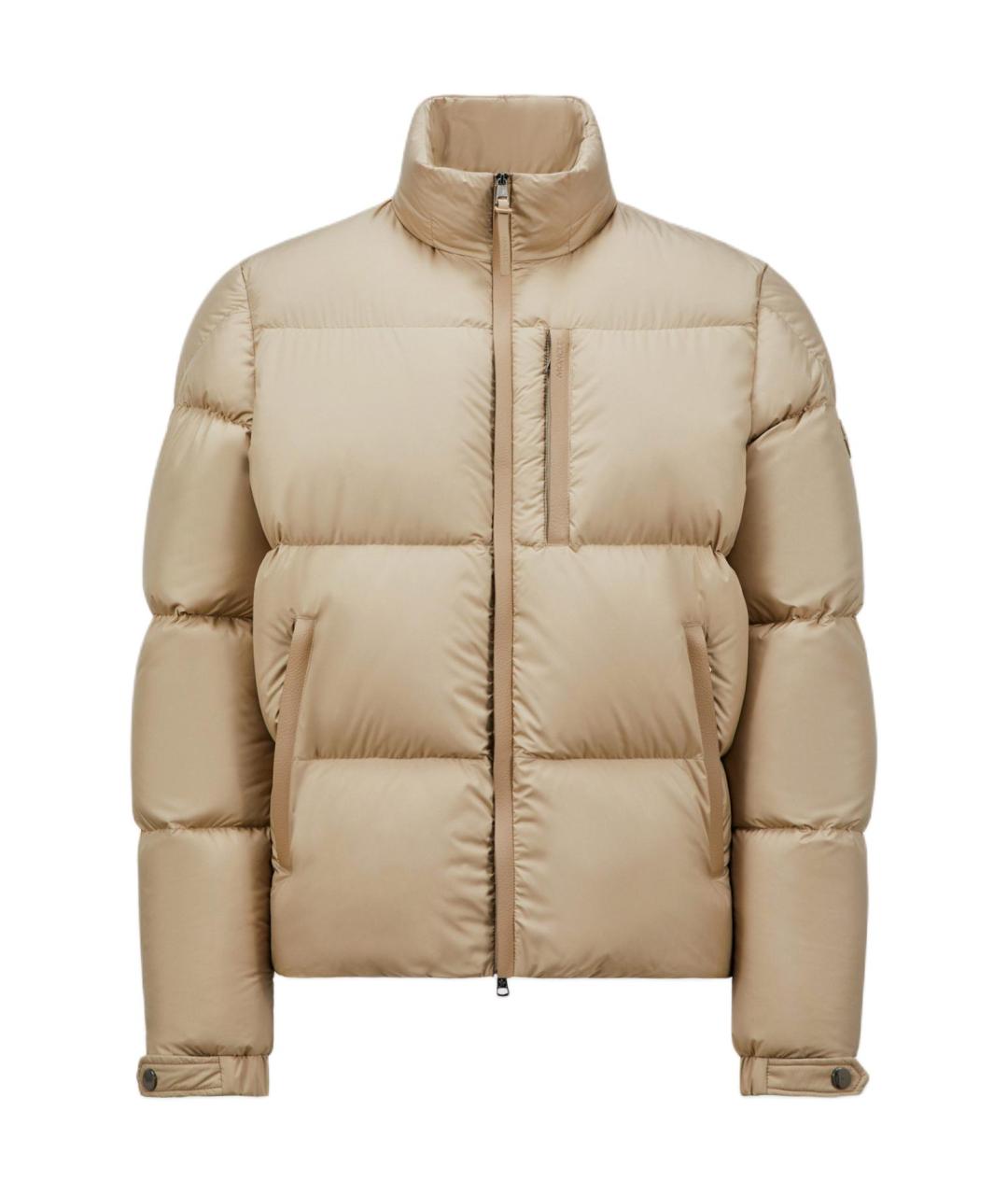 MONCLER Бежевая полиамидовая куртка, фото 1
