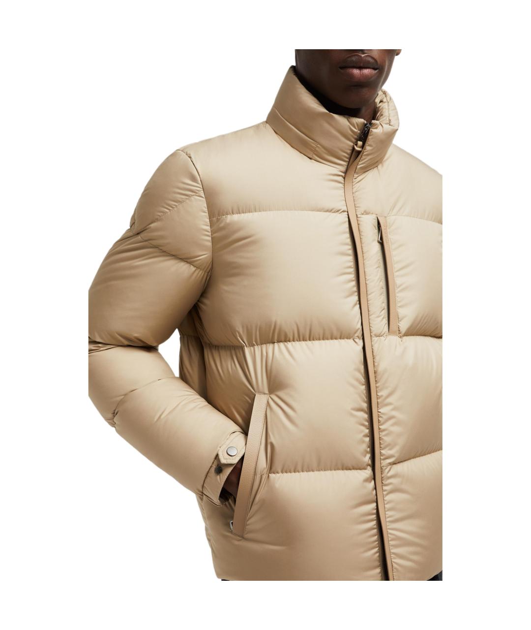 MONCLER Бежевая полиамидовая куртка, фото 6