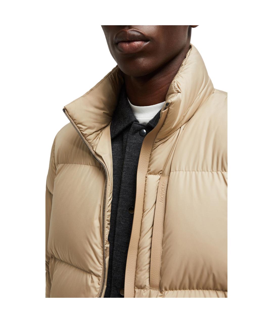 MONCLER Бежевая полиамидовая куртка, фото 5