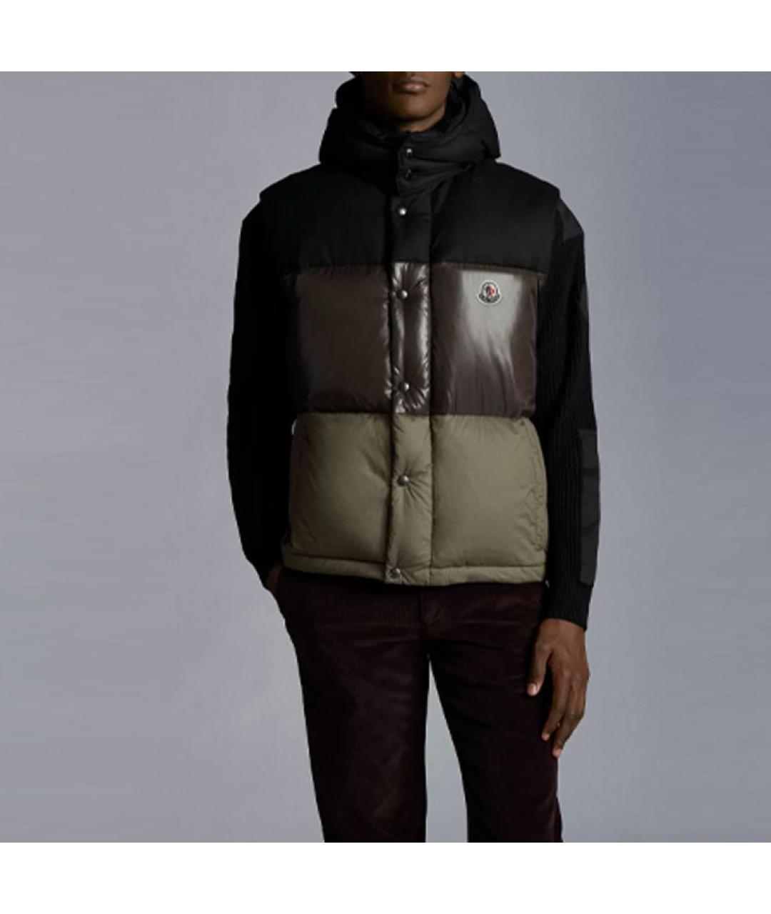 MONCLER Черный пуховик, фото 3