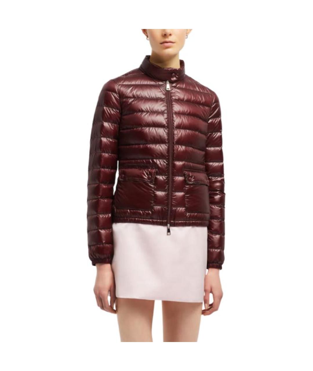 MONCLER Бордовая полиамидовая куртка, фото 3