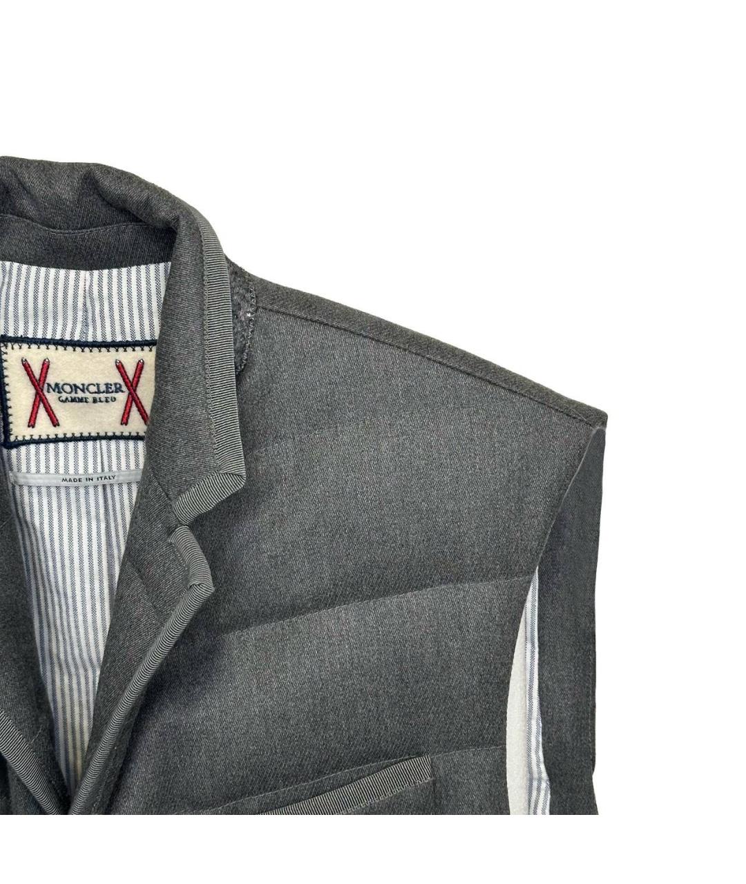 MONCLER Антрацитовый шерстяной жилет, фото 2