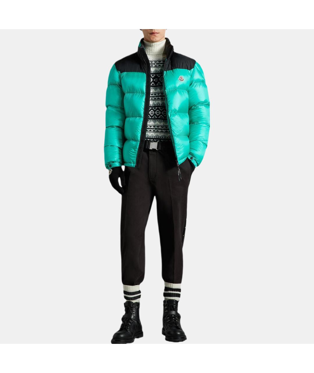 MONCLER Зеленая полиамидовая куртка, фото 2