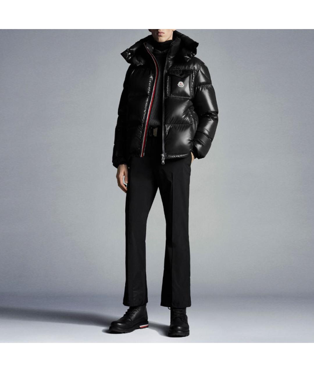 MONCLER Черный пуховик, фото 2