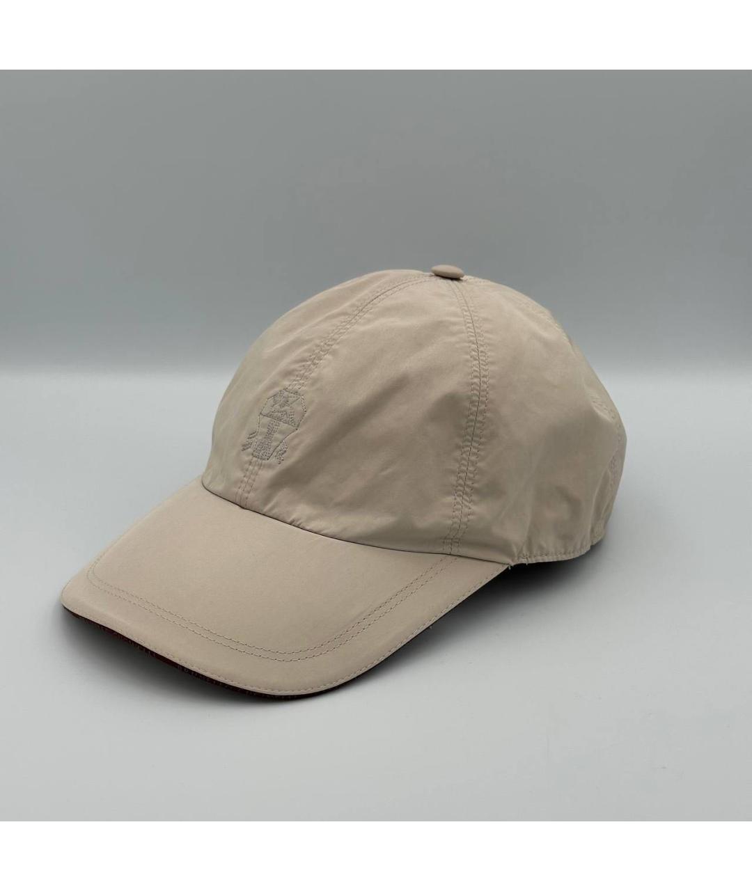 BRUNELLO CUCINELLI Бежевая хлопковая кепка/бейсболка, фото 3