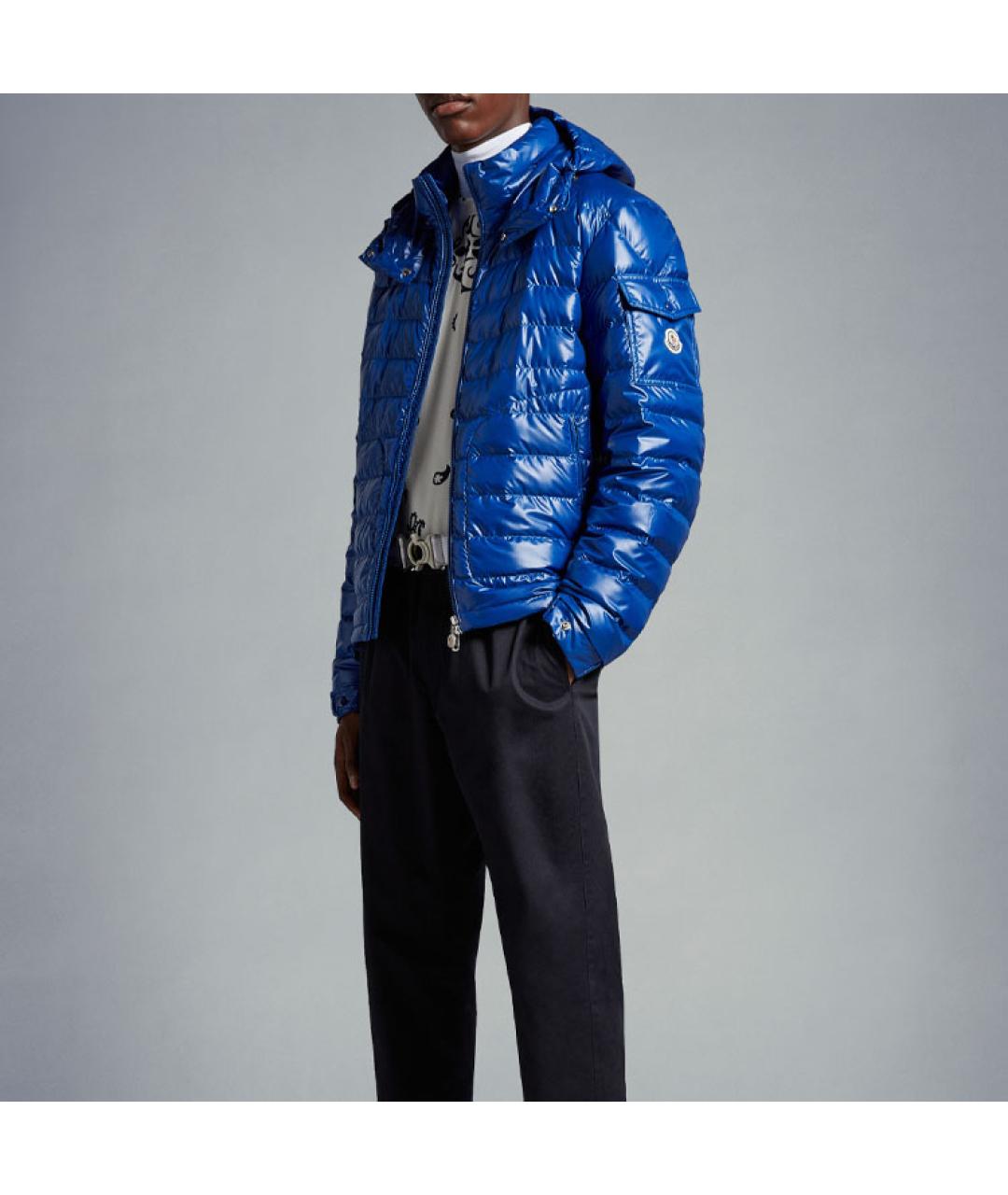 MONCLER Темно-синий пуховик, фото 4