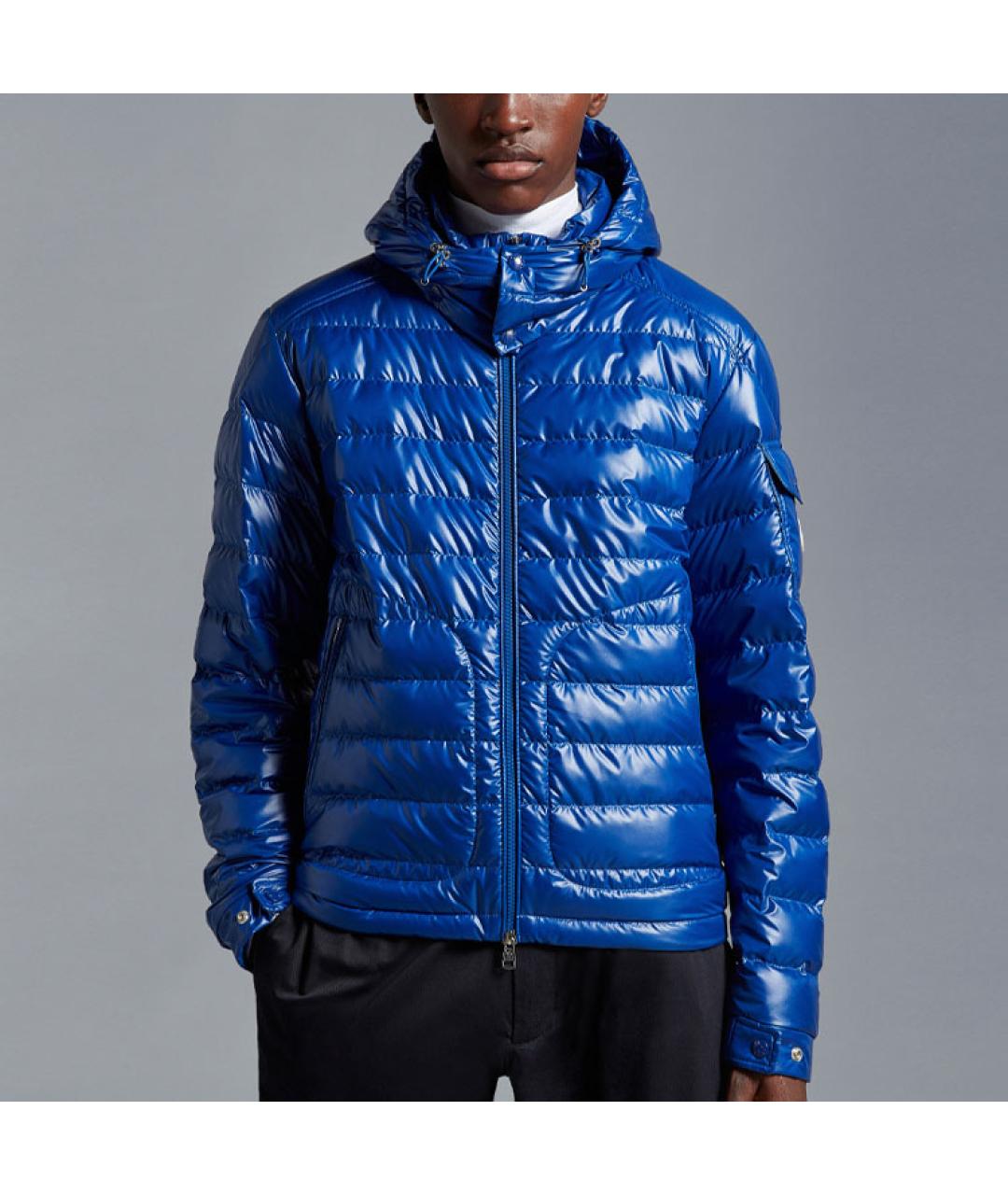 MONCLER Темно-синий пуховик, фото 2