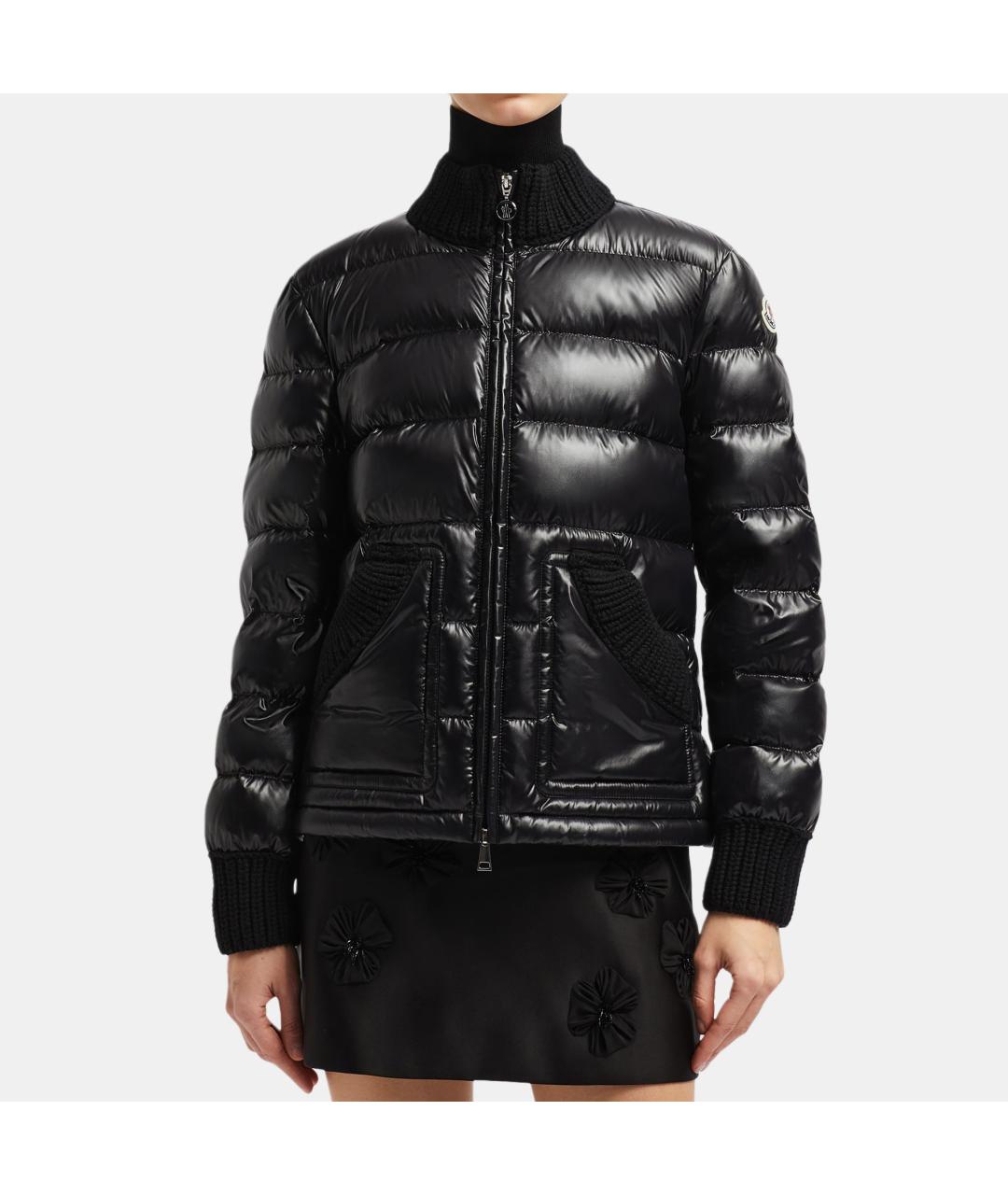 MONCLER Черный пуховик, фото 4