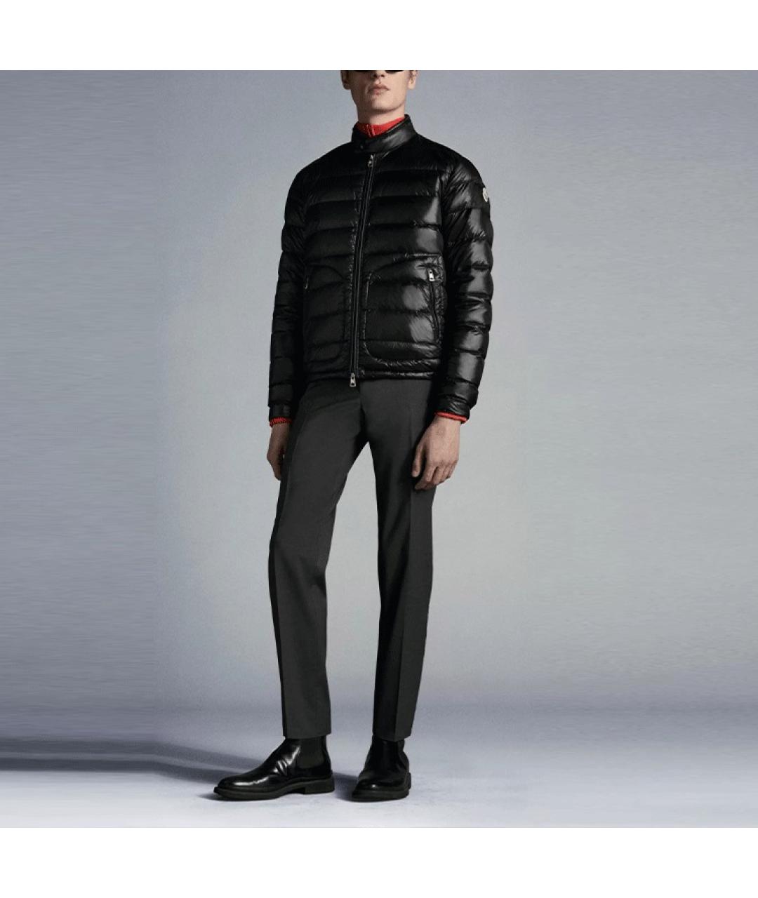 MONCLER Черный пуховик, фото 2