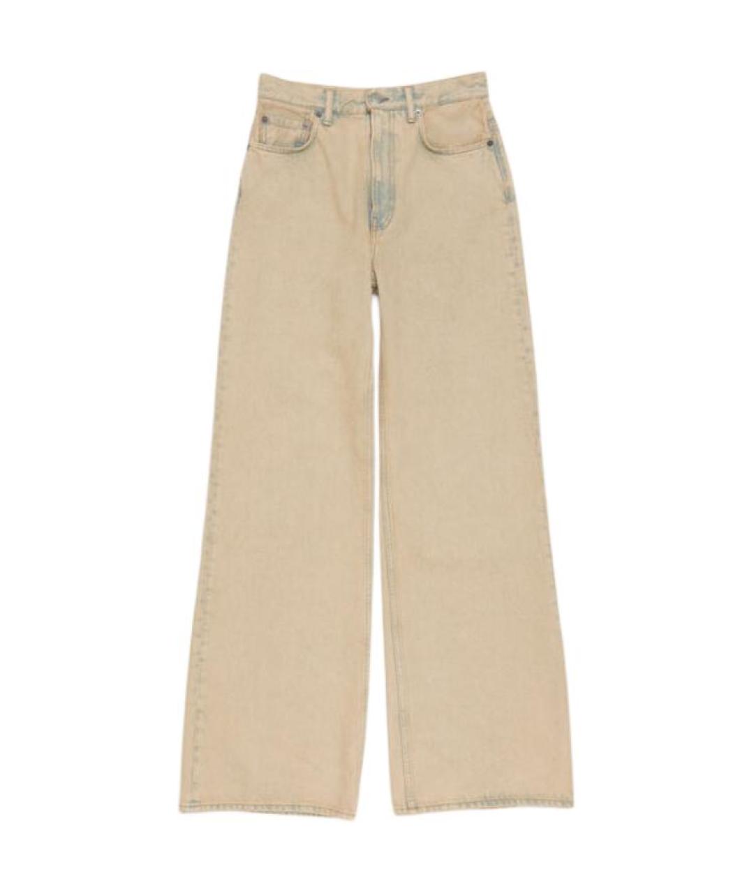 ACNE STUDIOS Бежевые прямые джинсы, фото 1