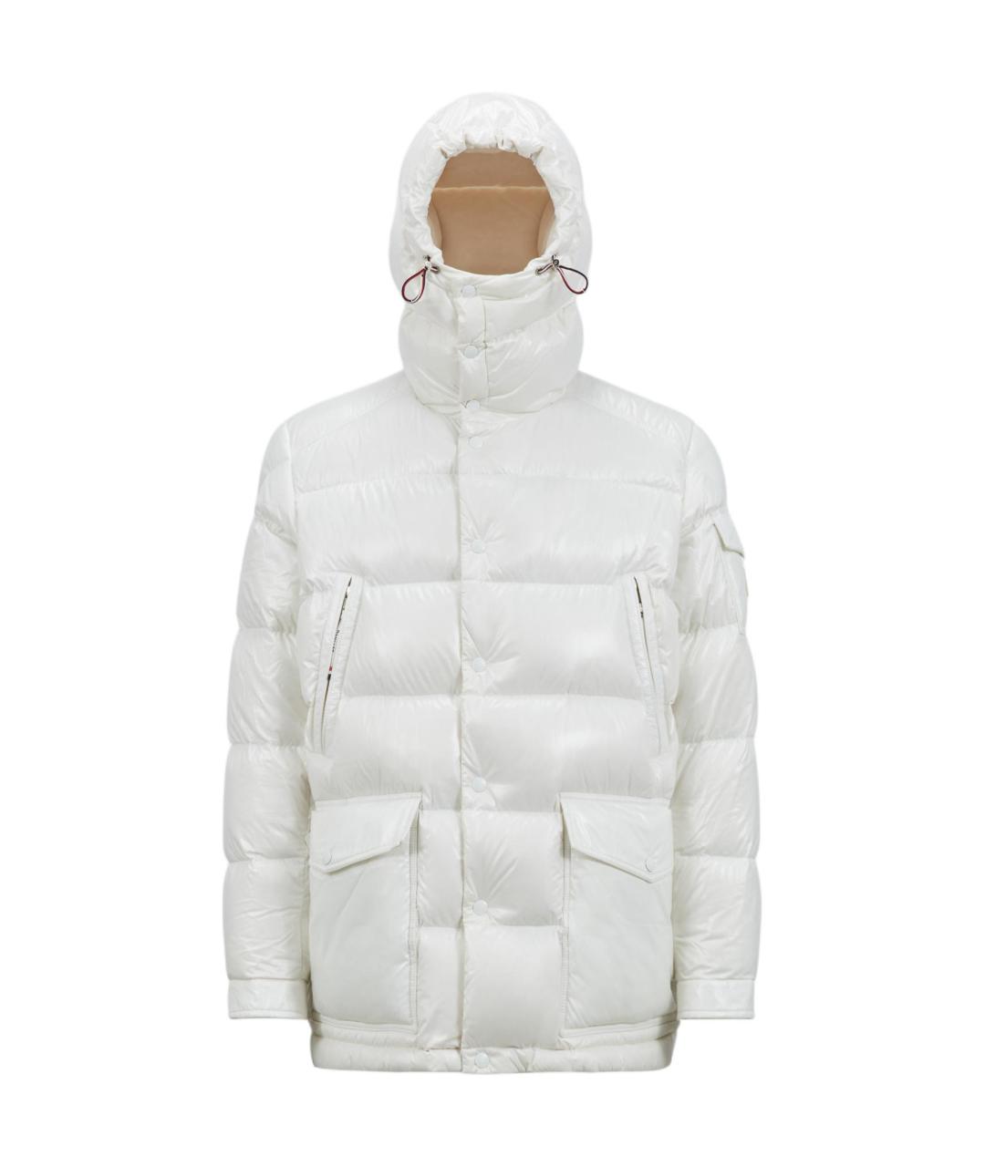 MONCLER Белая полиамидовая куртка, фото 1