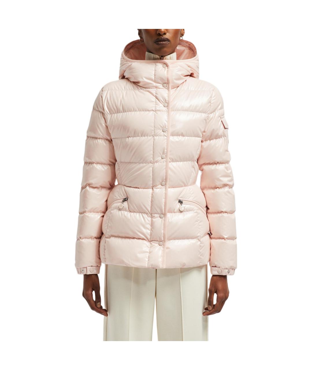 MONCLER Розовая полиамидовая куртка, фото 2