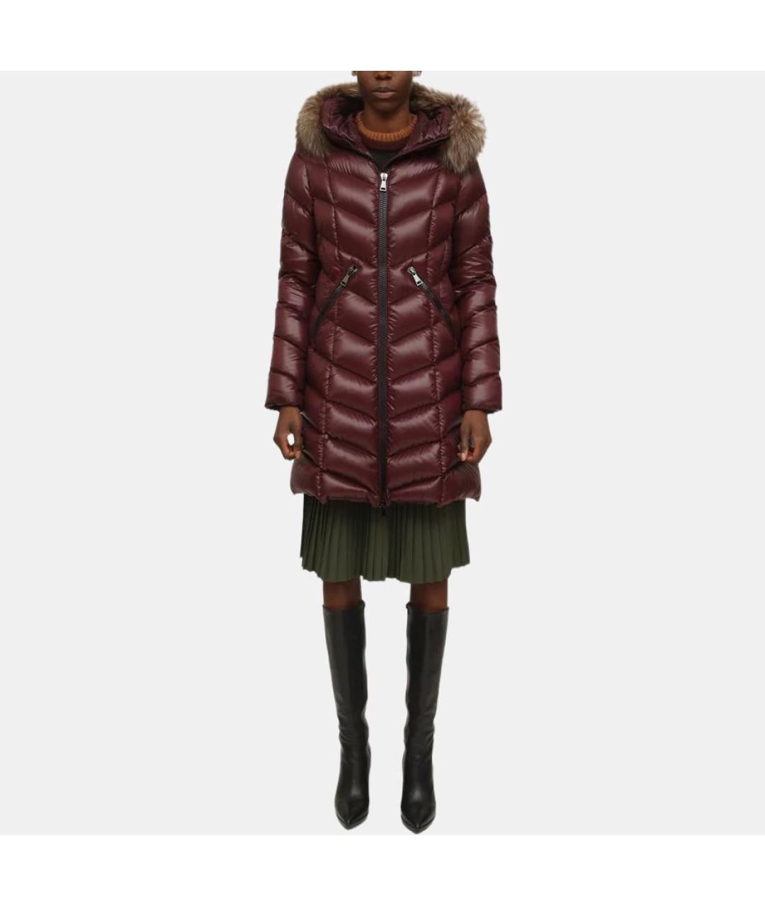 MONCLER Бордовый пуховик, фото 3