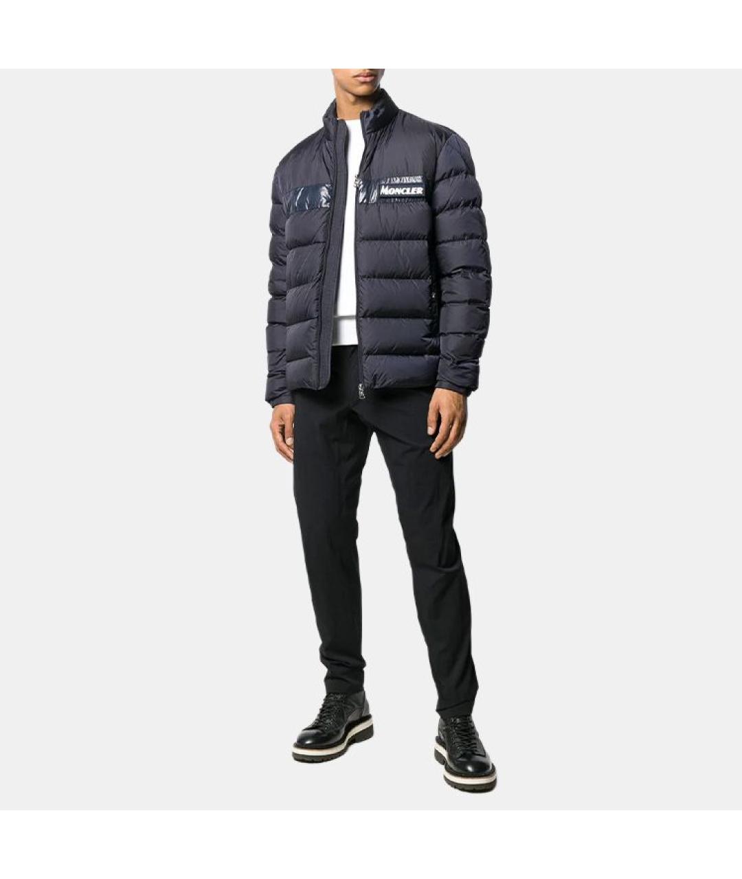 MONCLER Темно-синий пуховик, фото 4