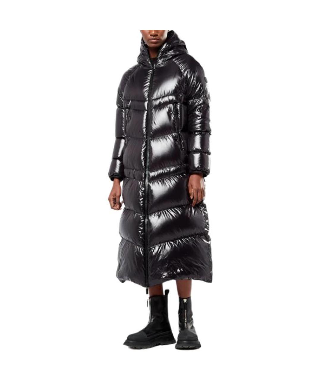 MONCLER Черный полиамидовый пуховик, фото 5