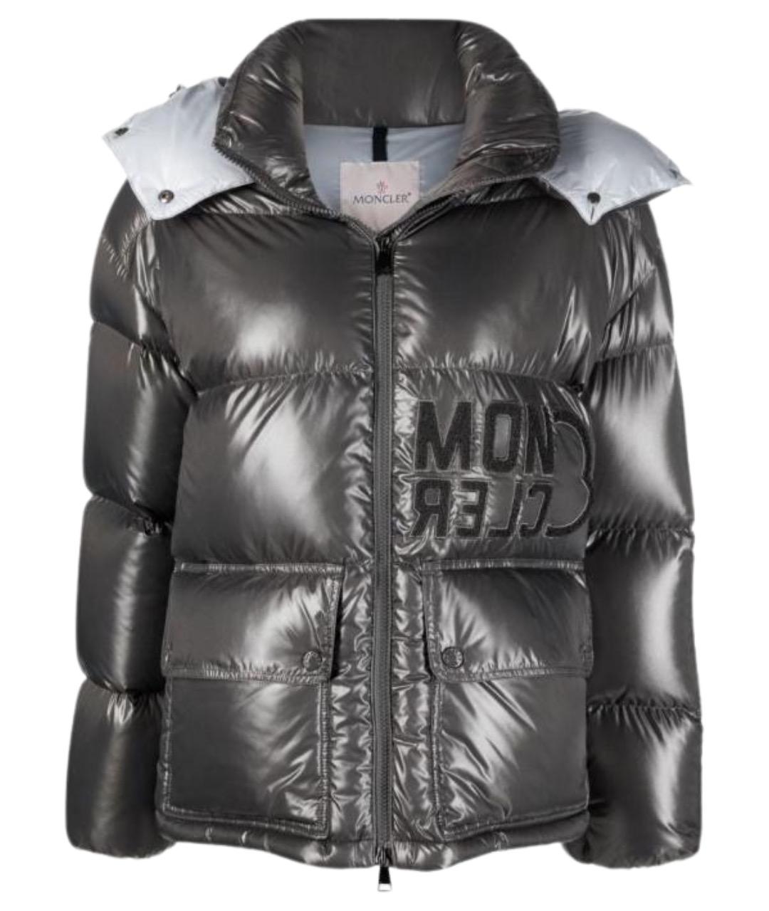 MONCLER Серая полиамидовая куртка, фото 1