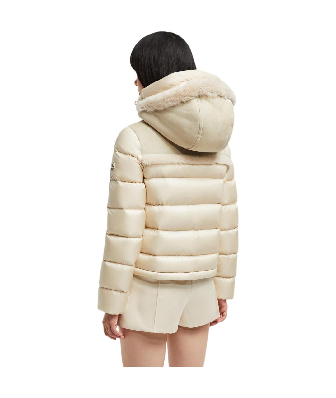 MONCLER Бежевая полиамидовая куртка, фото 3