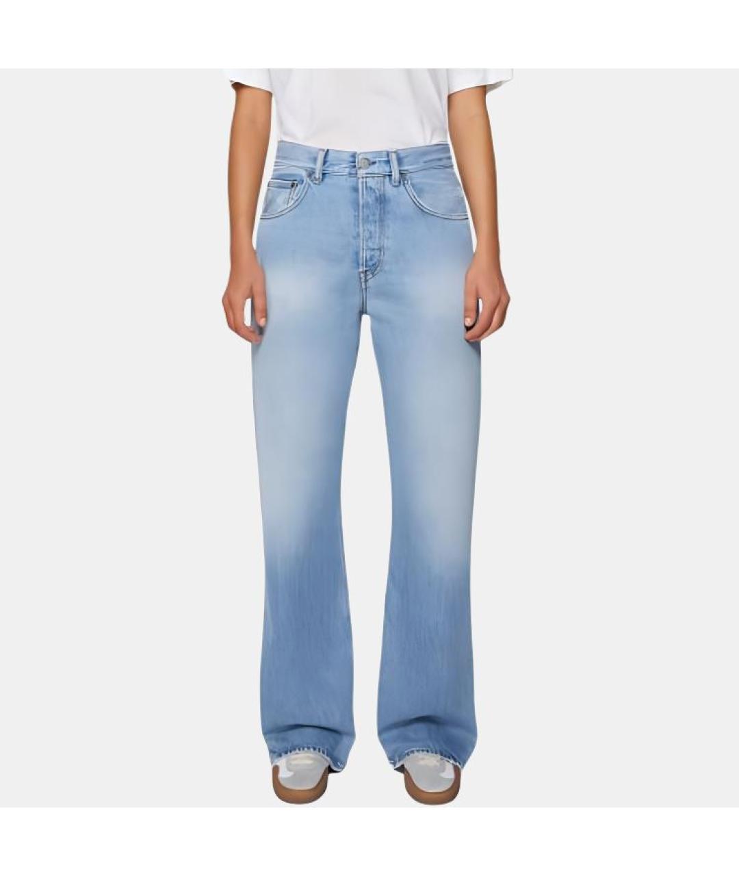 ACNE STUDIOS Синие хлопковые прямые джинсы, фото 4