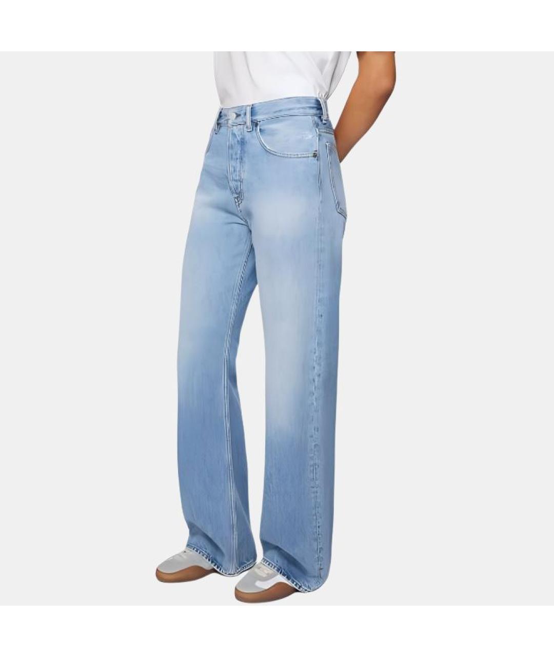 ACNE STUDIOS Синие хлопковые прямые джинсы, фото 5