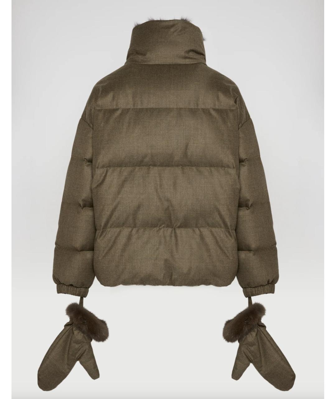 YVES SALOMON Хаки шерстяная куртка, фото 2