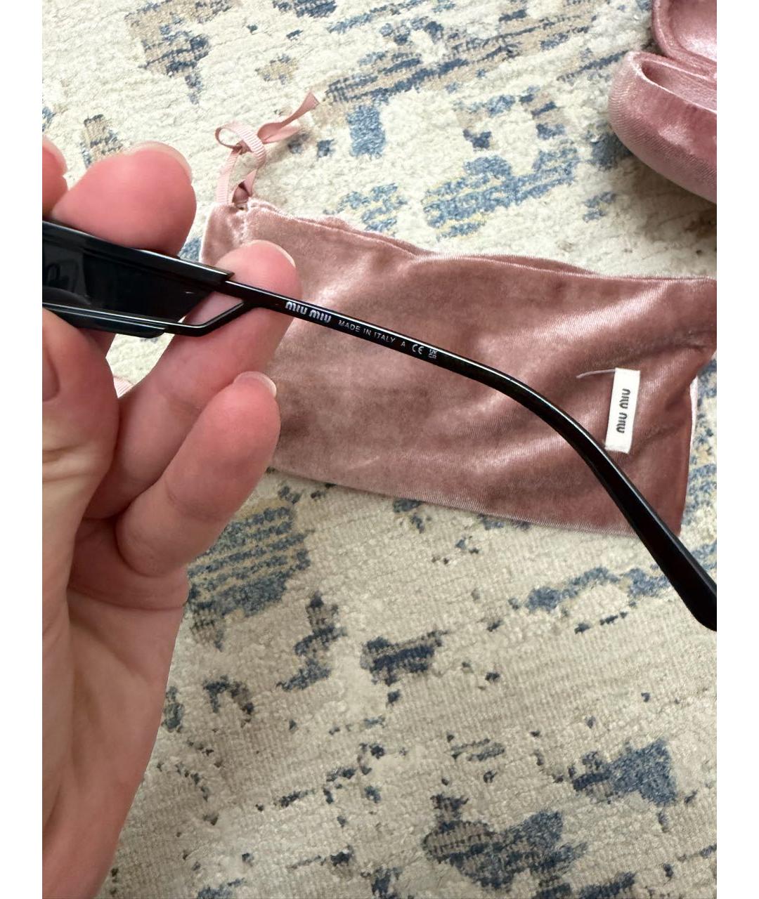 MIU MIU Черные металлические солнцезащитные очки, фото 6