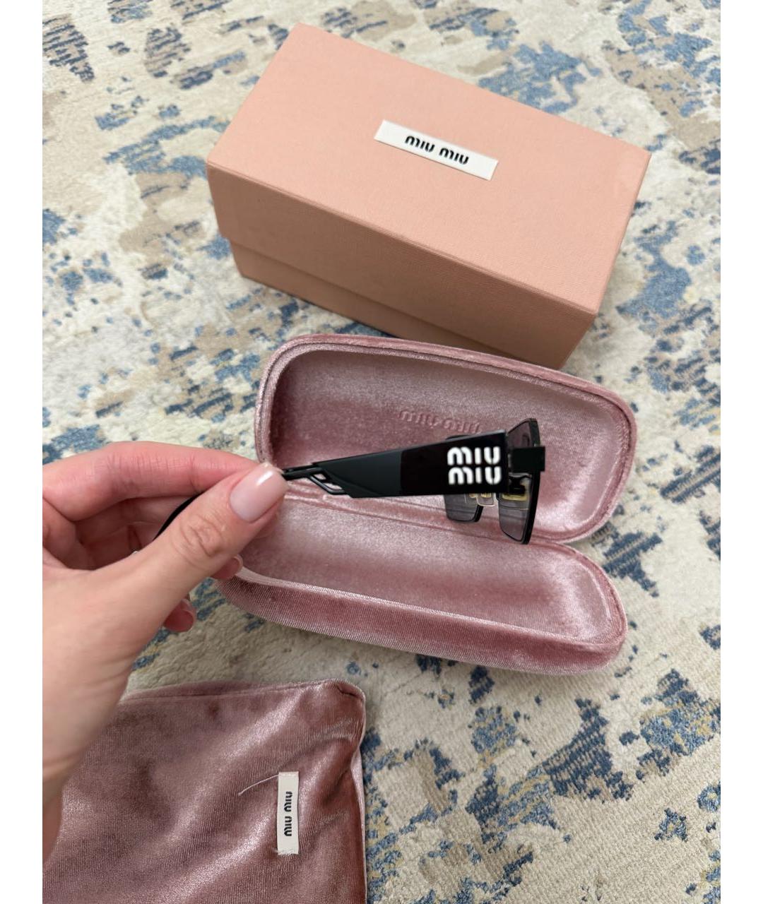 MIU MIU Черные металлические солнцезащитные очки, фото 3