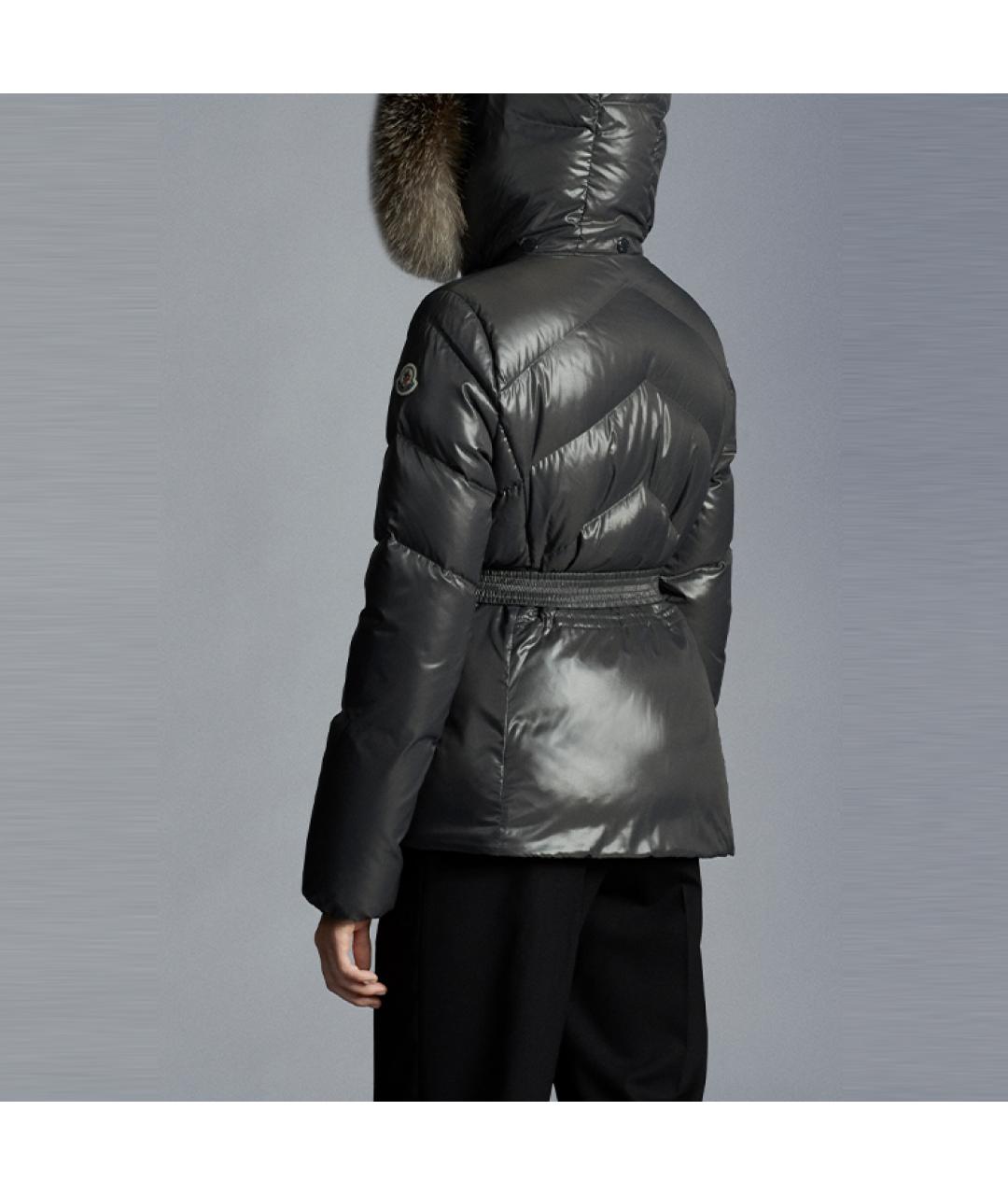 MONCLER Серая полиамидовая куртка, фото 3