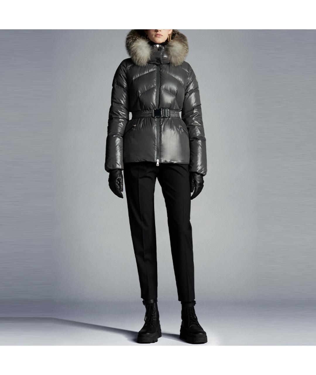 MONCLER Серая полиамидовая куртка, фото 2