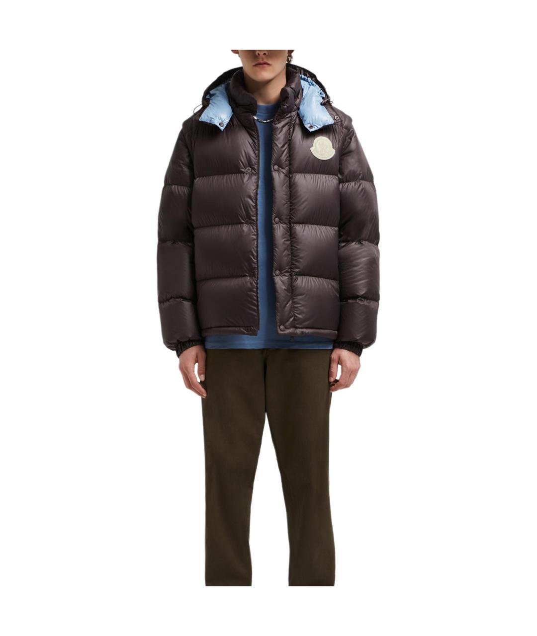 MONCLER Коричневый пуховик, фото 2