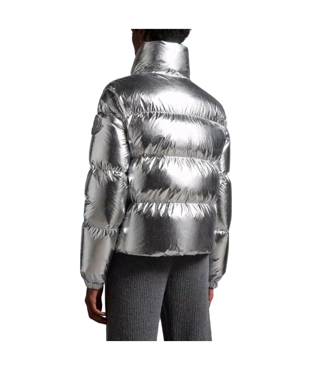 MONCLER Серебряная полиамидовая куртка, фото 3