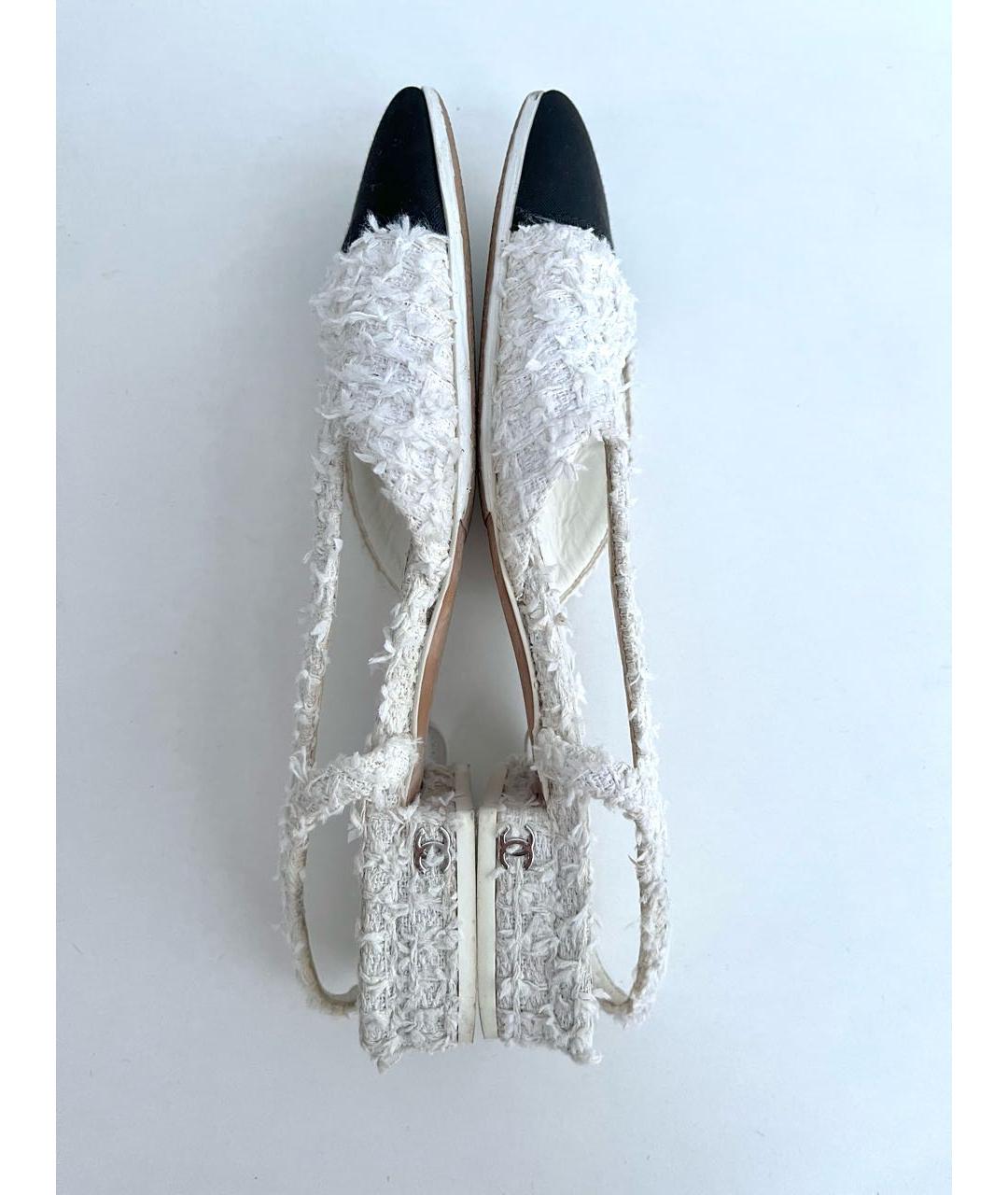 CHANEL Белые текстильные балетки, фото 6