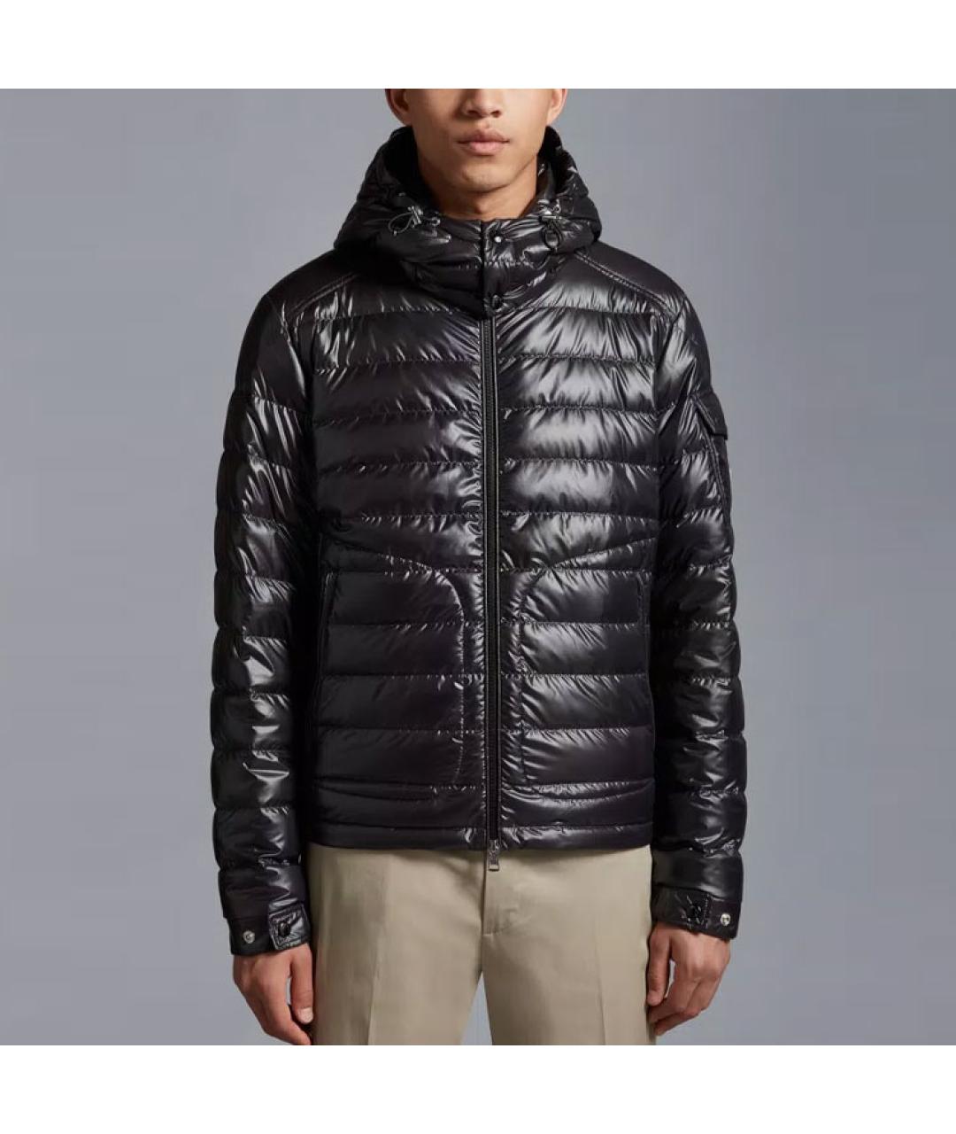 MONCLER Черный пуховик, фото 4