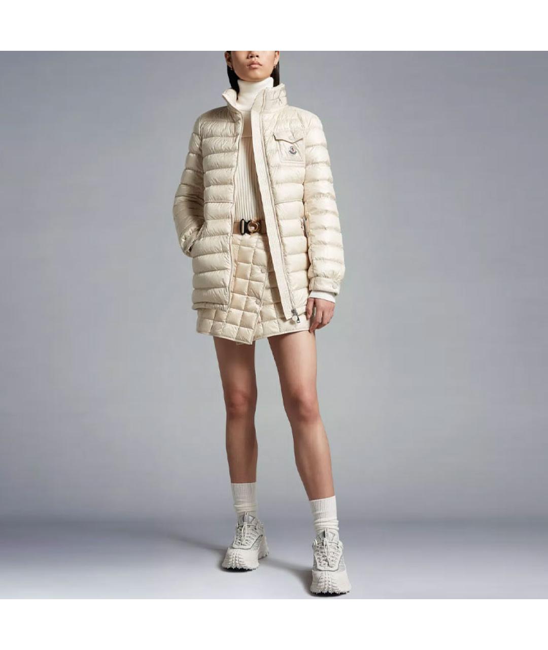 MONCLER Белая полиамидовая куртка, фото 2