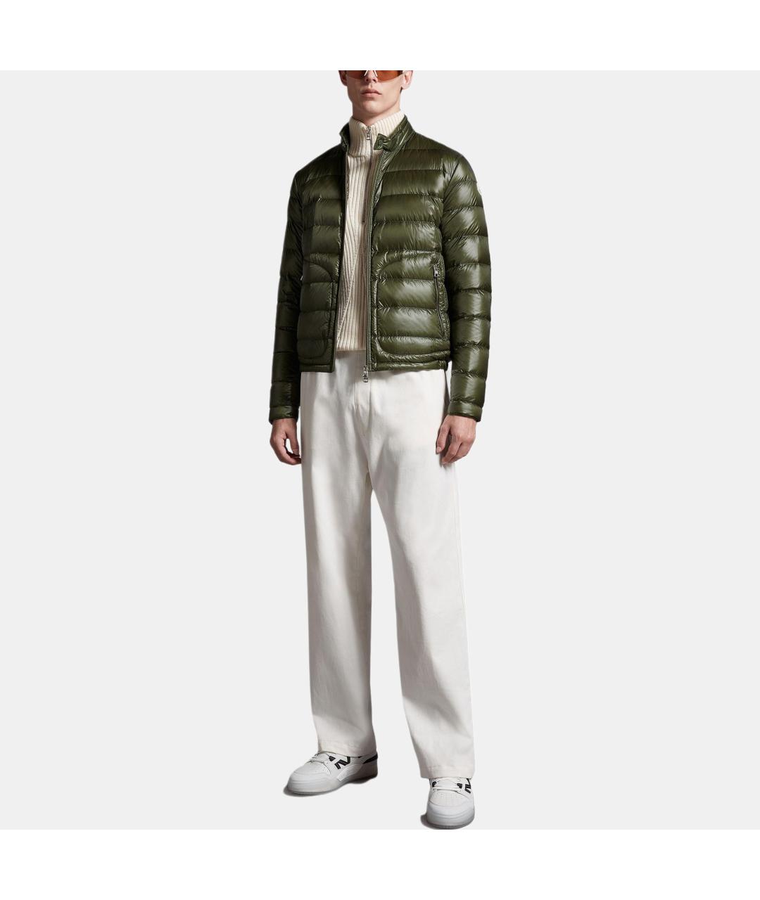 MONCLER Зеленый пуховик, фото 2
