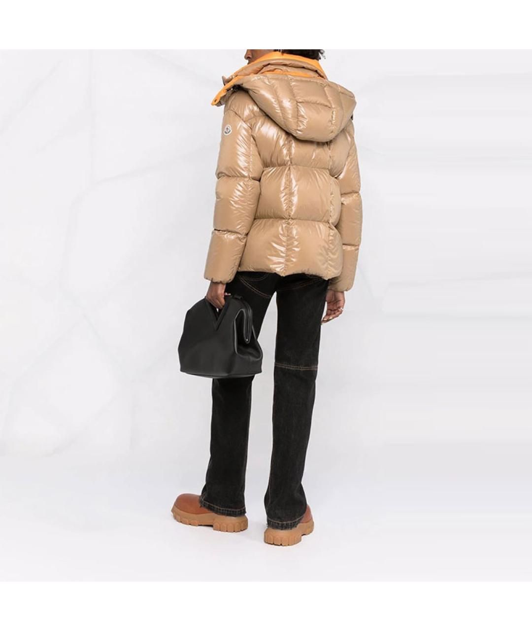 MONCLER Горчичная полиамидовая куртка, фото 5