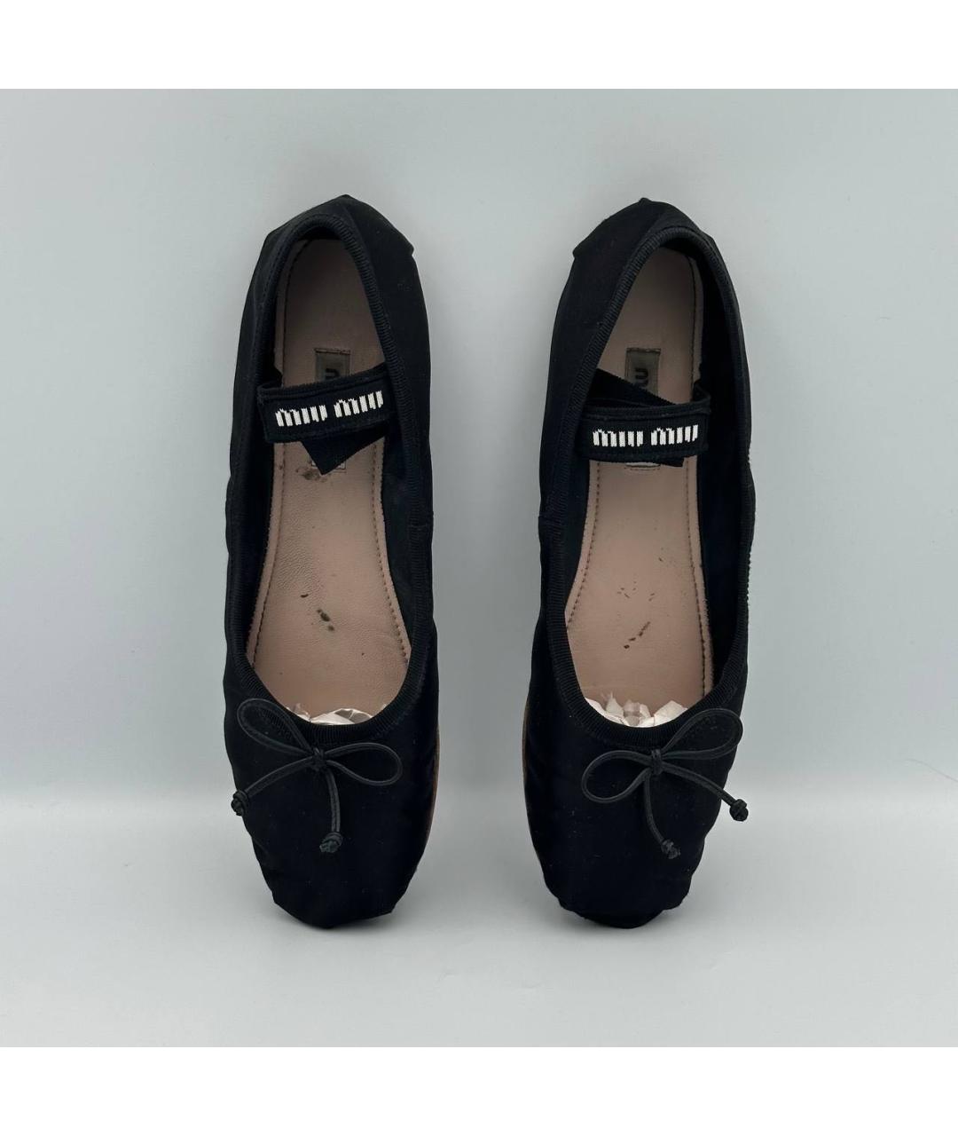 MIU MIU Черные замшевые балетки, фото 2