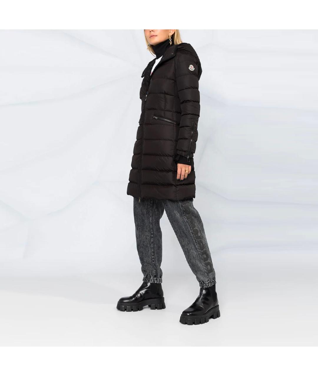 MONCLER Черный полиамидовый пуховик, фото 4