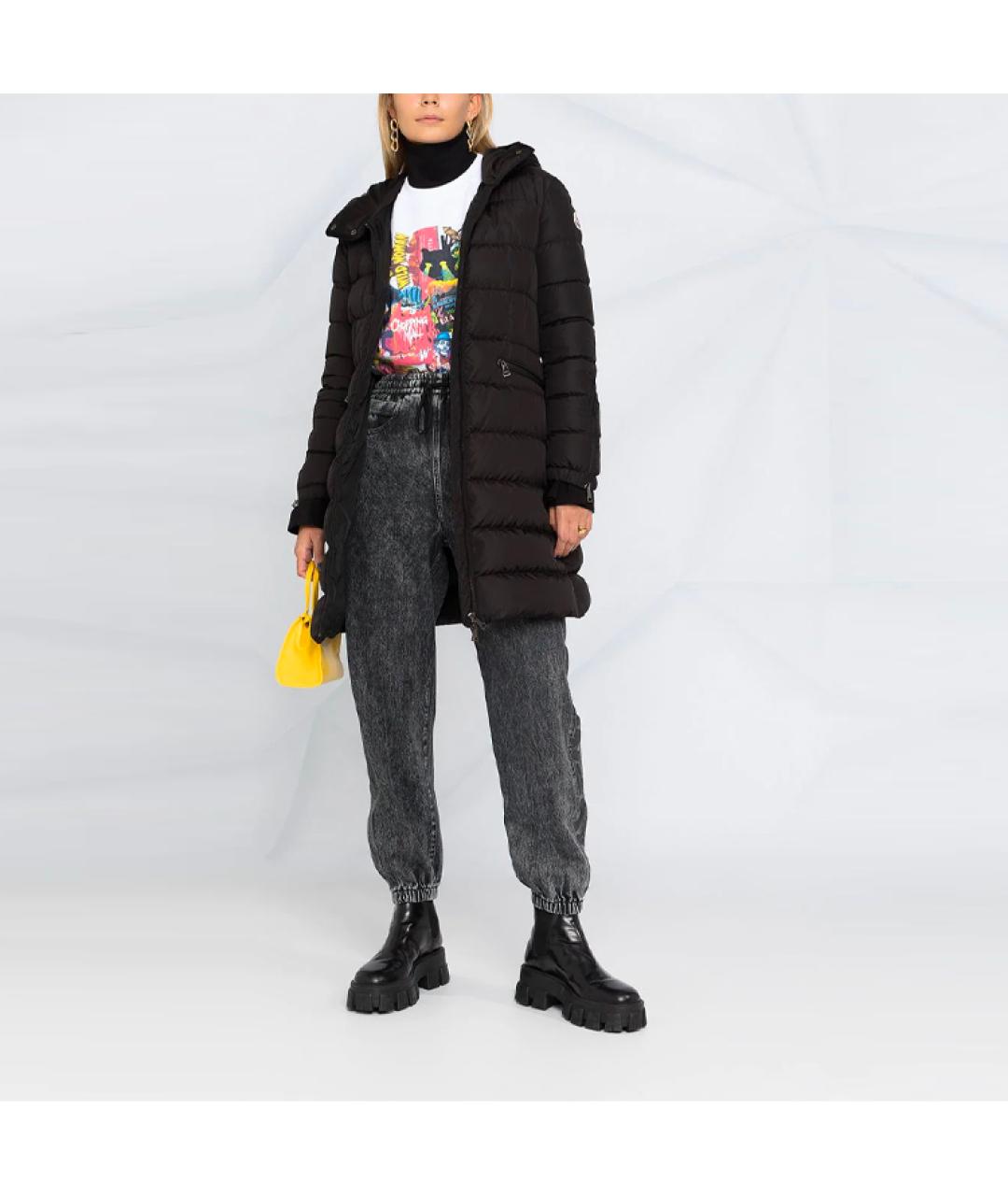 MONCLER Черный полиамидовый пуховик, фото 2