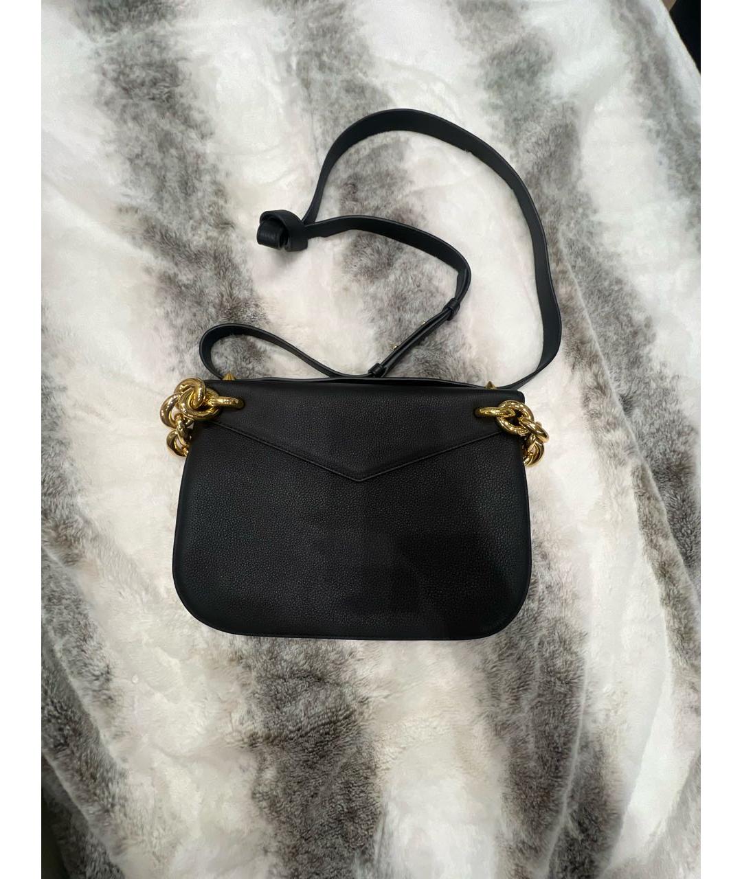 BOTTEGA VENETA Черная кожаная сумка через плечо, фото 5