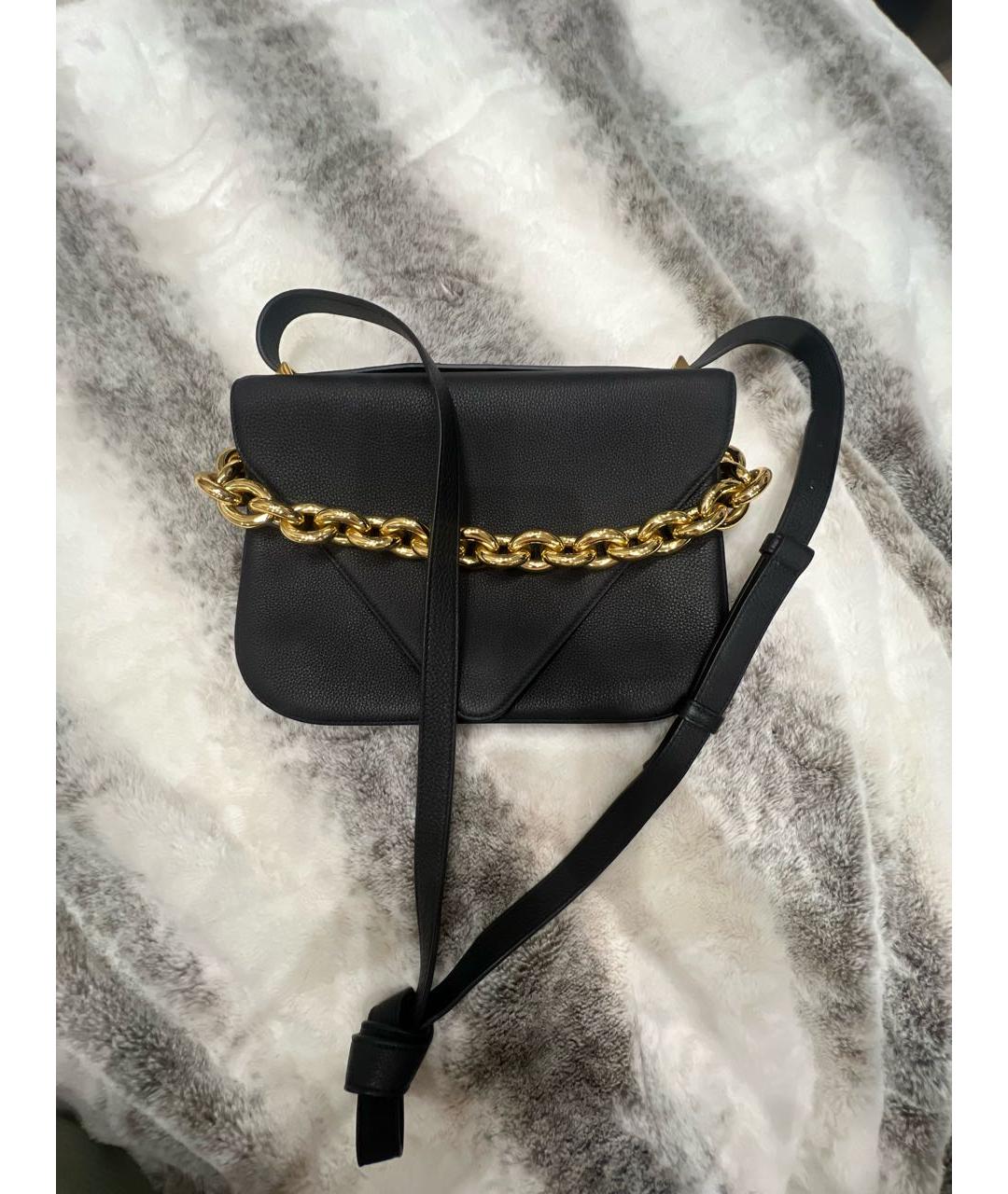 BOTTEGA VENETA Черная кожаная сумка через плечо, фото 2