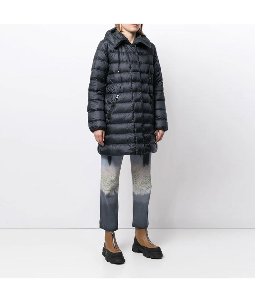 MONCLER Темно-синий полиамидовый пуховик, фото 5