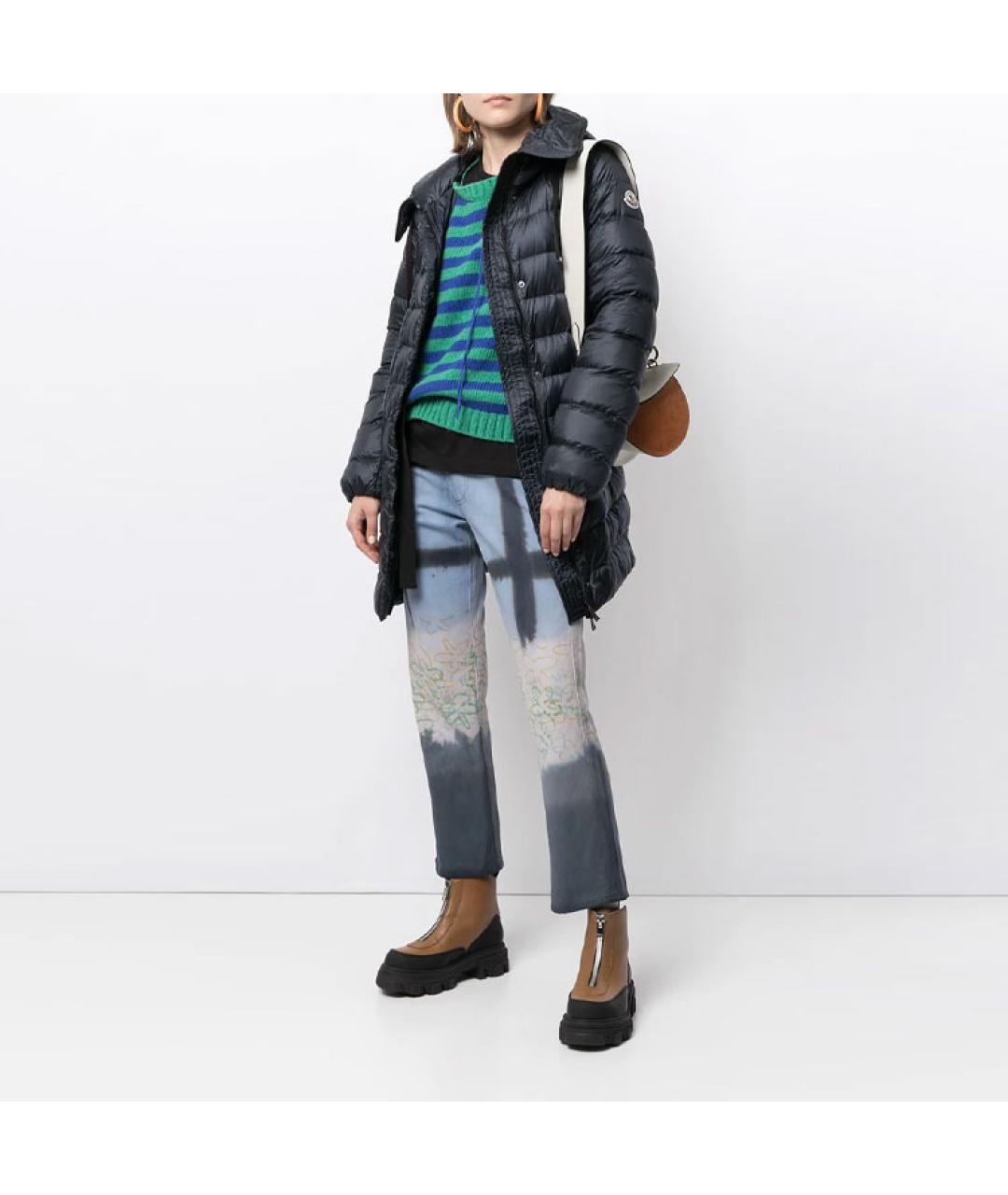 MONCLER Темно-синий полиамидовый пуховик, фото 3