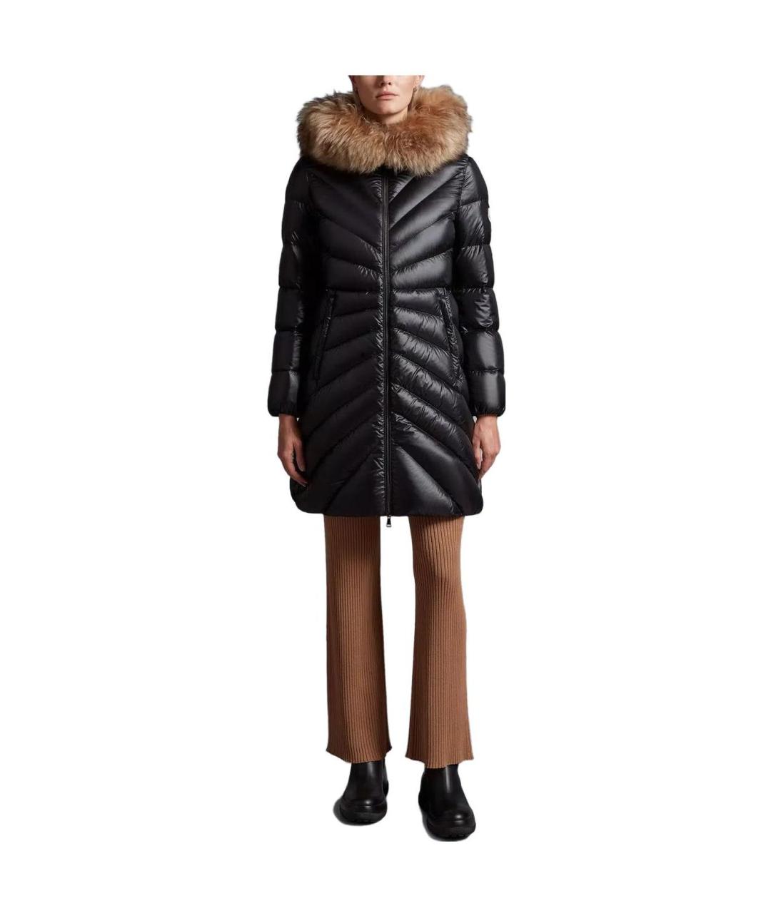 MONCLER Черный пуховик, фото 2