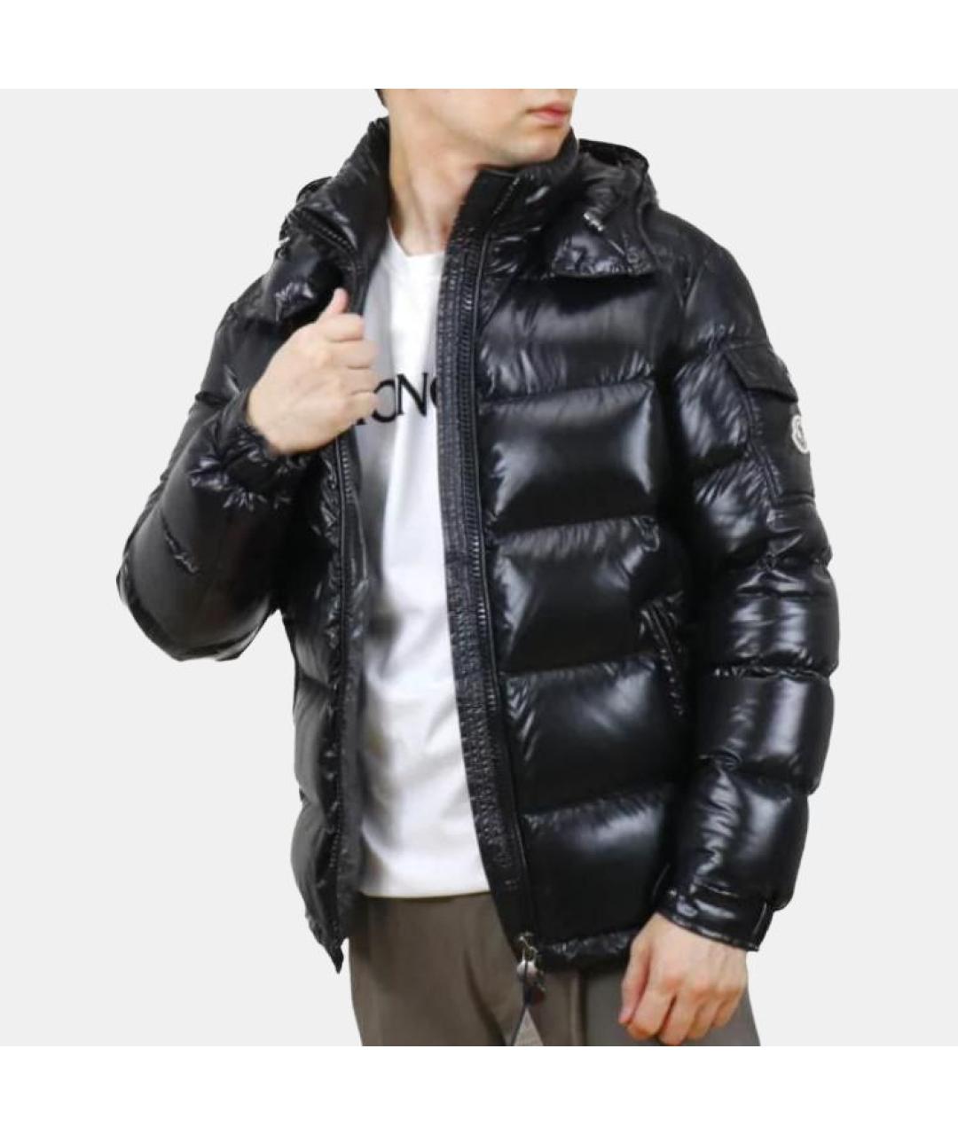 MONCLER Черный пуховик, фото 4