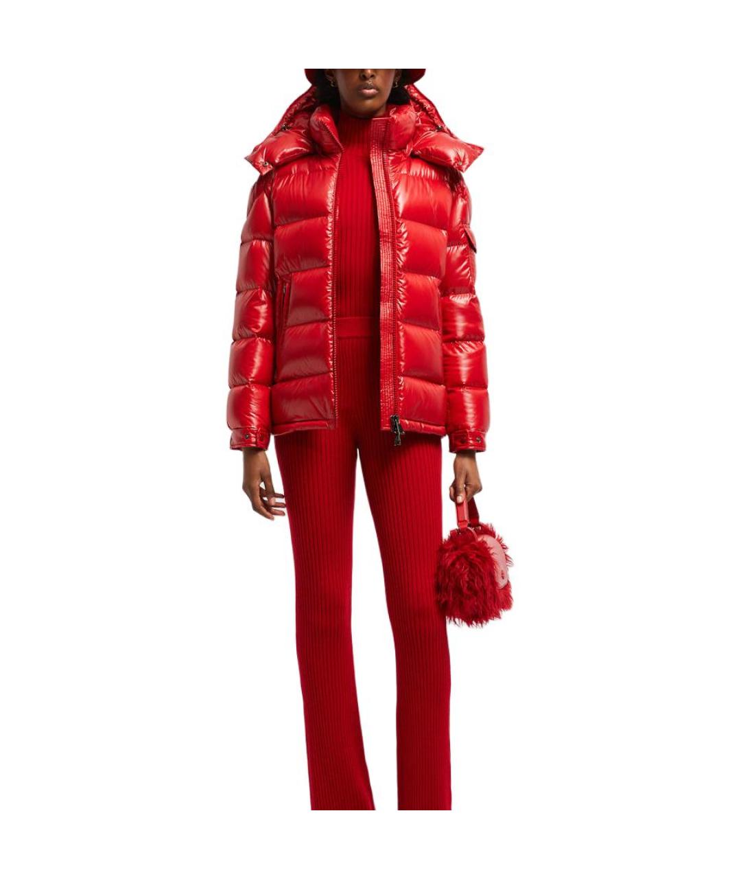 MONCLER Красный пуховик, фото 2