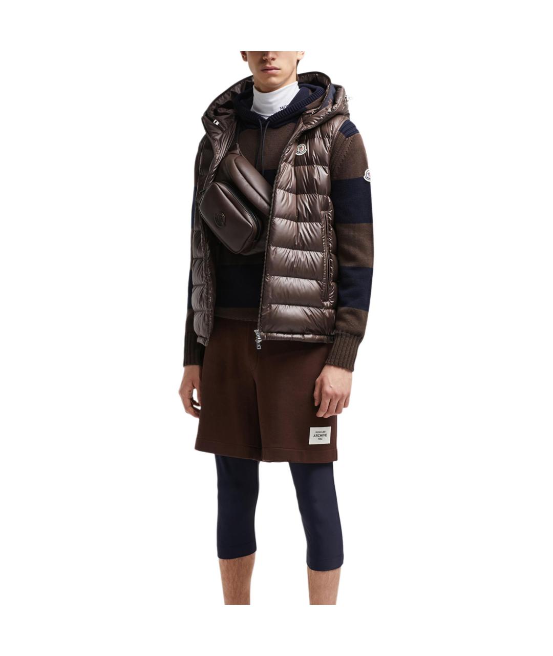 MONCLER Коричневый жилет, фото 4