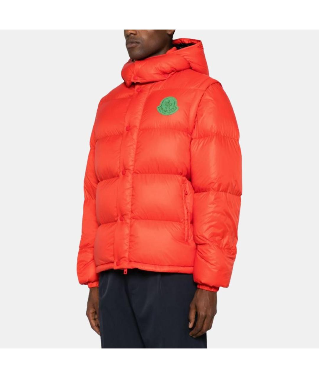 MONCLER Оранжевый пуховик, фото 4