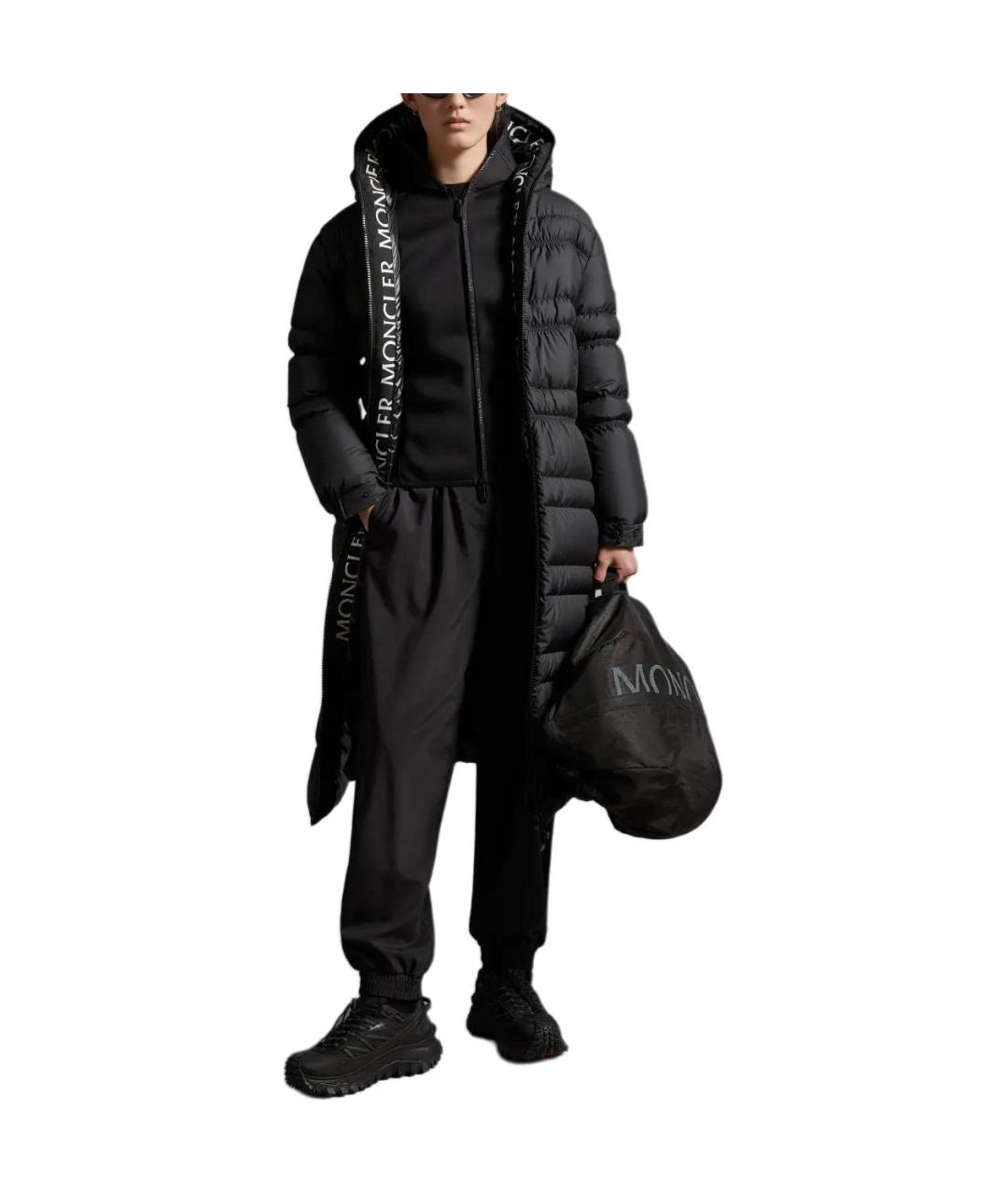 MONCLER Черный пуховик, фото 4