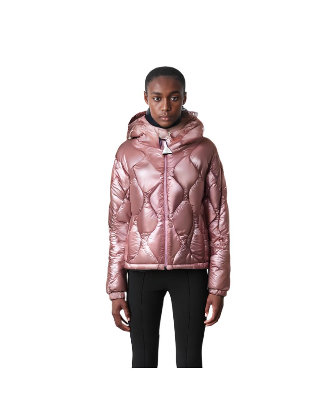 MONCLER Розовая полиамидовая куртка, фото 6