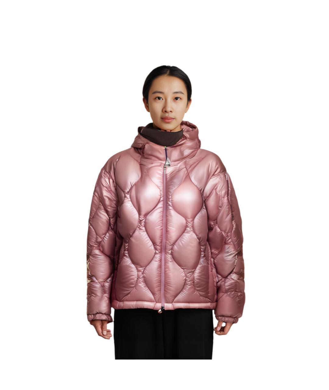 MONCLER Розовая полиамидовая куртка, фото 5